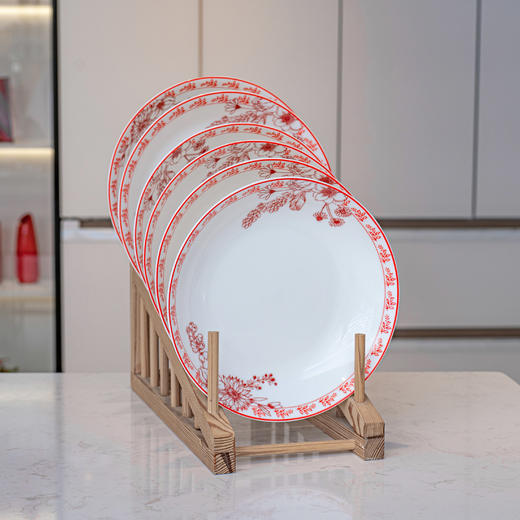 【餐具清仓特惠4折】品物攸宜唐山骨瓷锦绣前程中式碗碟 家用红色高级感餐具礼盒装 商品图5