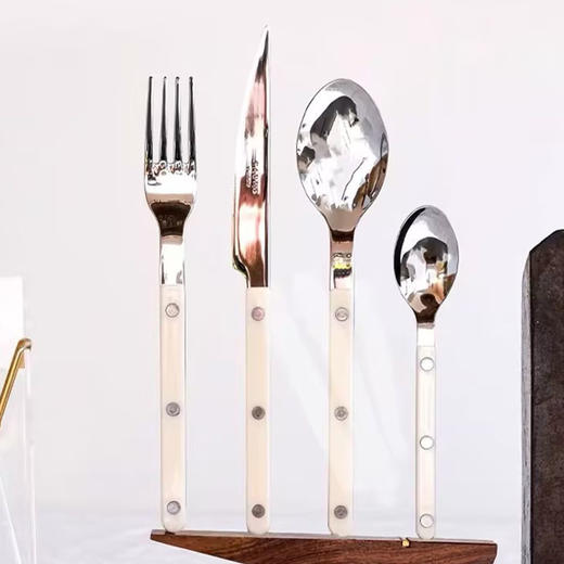 【非同款】法国进口Sabre Paris小酒馆象牙白不锈钢勺子牛排刀叉ins风西餐具家用 商品图3