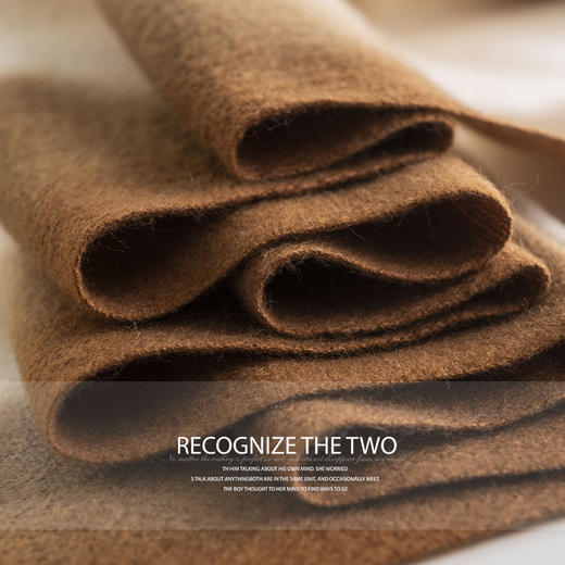 【轻盈软糯亲肤❗️渐变色仿羊绒围巾】舒适保暖，优雅名媛风渐变围巾新款上市秋冬披肩仿羊绒围巾女保暖围脖 商品图4