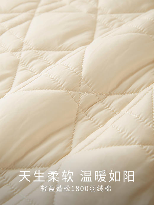 【年货节】熙世界小香风短款羽绒棉服女冬季新款轻薄羊羔毛翻领菱格棉衣外套 商品图3