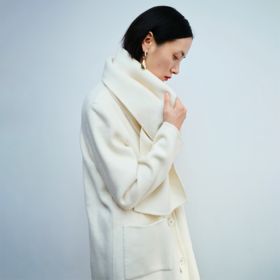 LIYIHAN 围巾式双面呢大衣 Y234D11702