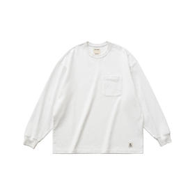 吃茶去chichaqu重磅长袖基础口袋T恤