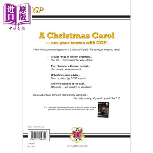 【中商原版】英国CGP GCSE English - A Christmas Carol Workbook (includes Answers) 商品图1