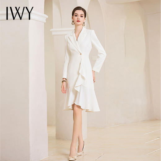 IWY/气质白色连衣裙女职业装秋季西装裙子高级感医美工作服高端Q1009 商品图0
