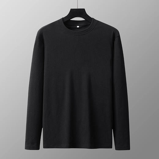 【圈】【新款DSK】大依优型大码加绒圆领长袖T恤德绒保暖男装加肥加大体恤大号上衣胖子打底 商品图1