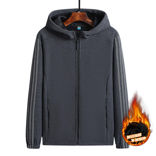 【新款DXC】大依优型大码加绒连帽外套加肥加大胖子大号保暖上衣男士肥佬 商品图2