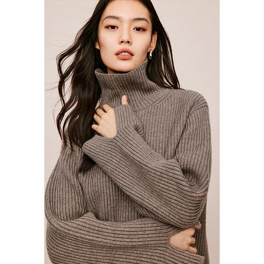 【严选】伊芙丽冬立领慵懒风毛衣1EA933471 商品图0