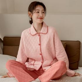 康妮雅女式长袖长裤开襟套装