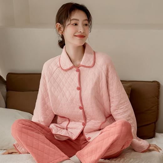 康妮雅女式长袖长裤开襟套装 商品图0