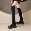 ZHR2022年秋冬季新款简约圆头显瘦气质百搭休闲不对称擦色长筒靴 商品缩略图2