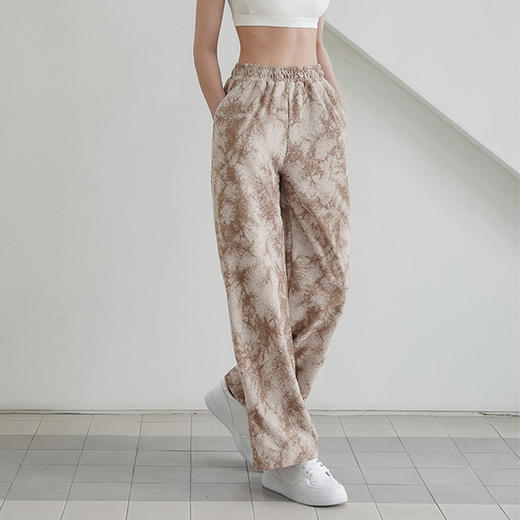 跃牌【洛水之神系列】宽松休闲松紧扎染健身运动直筒户外跑步长裤 HN210 商品图0