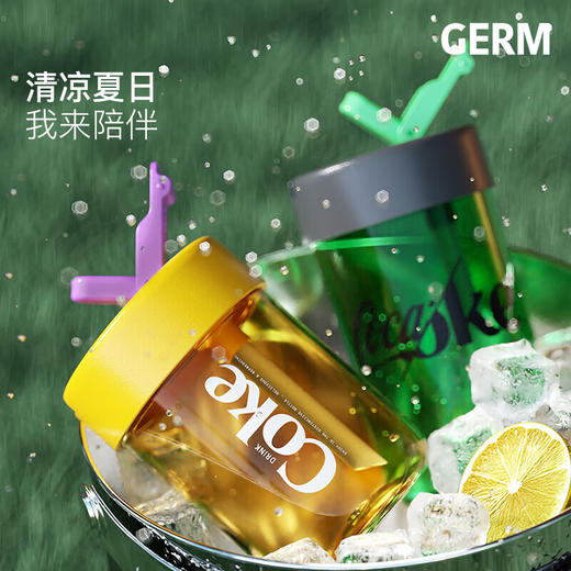 【小家电】格沵（germ）可口可乐联名款吸管杯女生高颜值随行咖啡杯哨子杯儿童学生夏季水杯  HF 商品图1