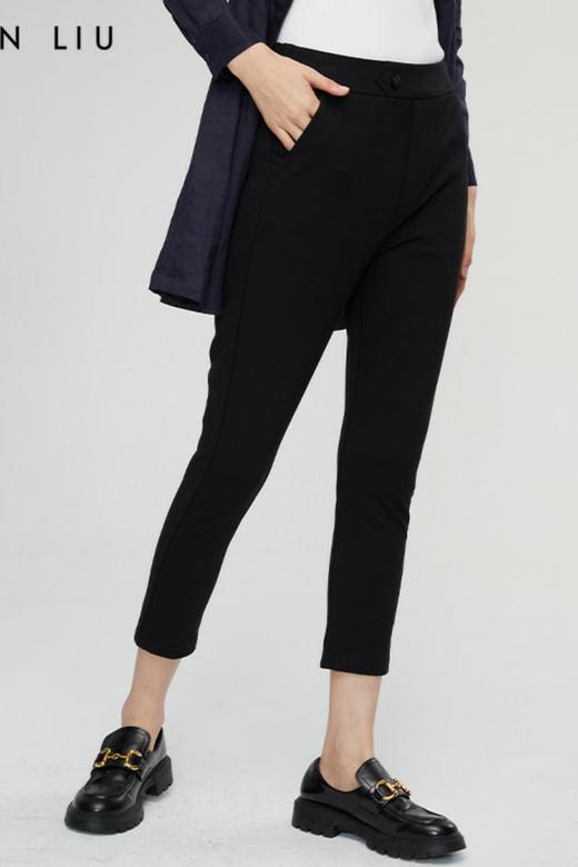 VIVIAN LIU薇薇安刘 R2347503秋新款女装松紧腰斜插兜针织长裤 商品图5