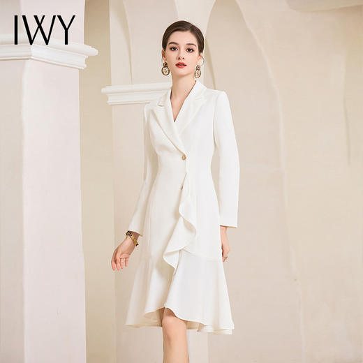 IWY/气质白色连衣裙女职业装秋季西装裙子高级感医美工作服高端Q1009 商品图3