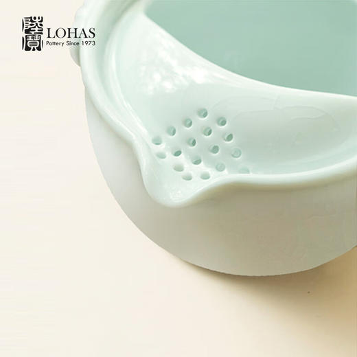 陆宝陶瓷 玲珑随手泡一壶一杯一人快客杯茶具青瓷冰裂色 礼盒装 商品图2