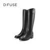 Dfuse迪芙斯2023冬季新款牛皮经典不对称骑士靴长靴女DF34117118 商品缩略图2