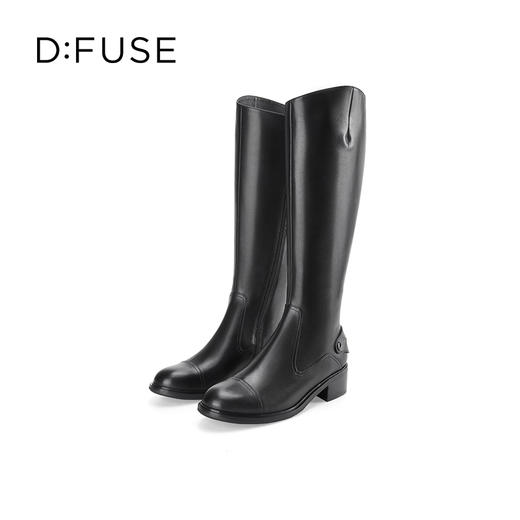 Dfuse迪芙斯2023冬季新款牛皮经典不对称骑士靴长靴女DF34117118 商品图2