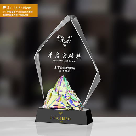 2023炫彩变色水晶奖杯定制创意定做企业年会销冠高档纪念品订制 商品图3