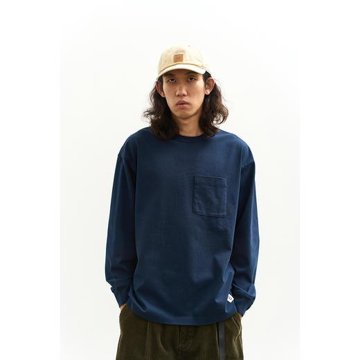 吃茶去chichaqu重磅长袖基础口袋T恤 商品图3