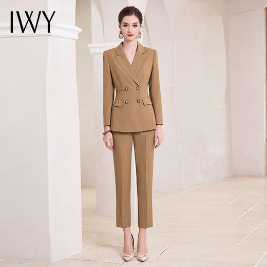 IWY/卡其色职业装西装套装女秋冬款高级感通勤工作服正装CP1856 商品图2