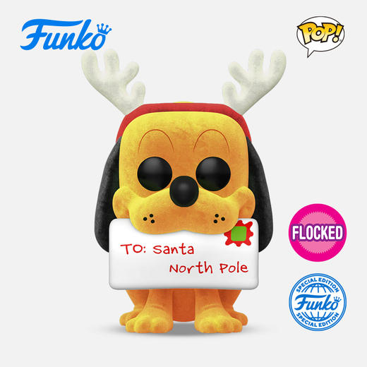 Funko POP Disney Holiday Pluto动画迪士尼假日布鲁托植绒限定款手办 66369 商品图0
