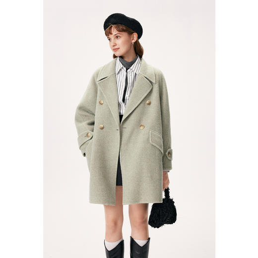 【严选】诗凡黎冬经典简约西装领大衣SEA470181 商品图4