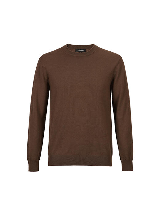 callisto咖色全羊毛长袖毛衣 FSKNW300X 商品图2