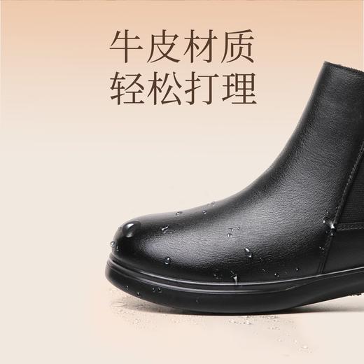 信诺真皮切尔西靴2023新款冬季加绒女靴子中年妈妈短靴软底烟筒靴23M868-7D 商品图0