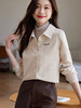 【专属特价】熙世界假两件半高领拼接灯芯绒衬衫女秋冬加厚设计感气质衬衣上衣 商品缩略图5