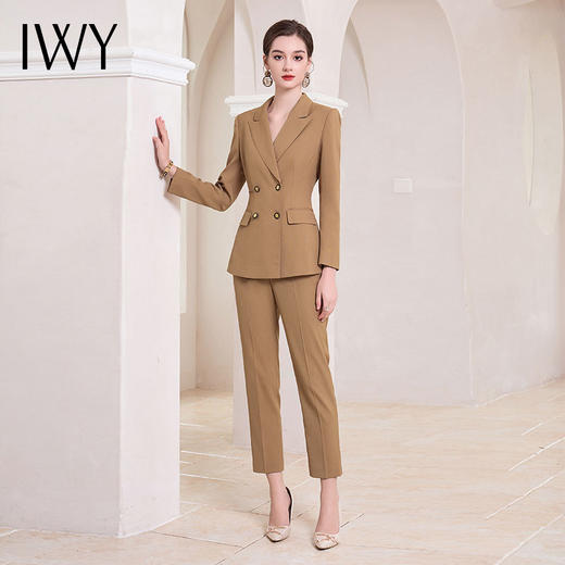 IWY/卡其色职业装西装套装女秋冬款高级感通勤工作服正装CP1856 商品图1