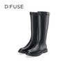 Dfuse迪芙斯冬季新款牛皮圆头法式珍珠骑士靴长靴DF34117021 商品缩略图4