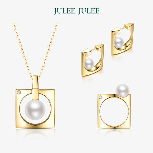 【方圆】JULEEJULEE茱俪  18K黄金珍珠吊坠戒指耳钉套装 商品图0