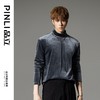 PINLI品立秋冬新品丝绒高领长袖T恤男士休闲高级感打底衫上衣B233111133 商品缩略图6
