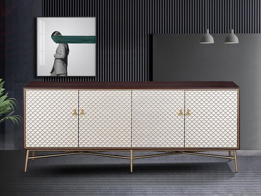 栖居简装饰柜不锈钢+进口实木薄片[免费送装偏远地区除外] 商品图0