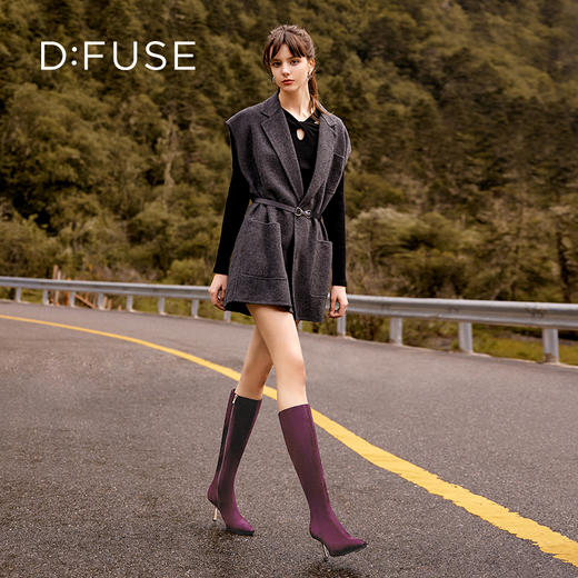 DFuse迪芙斯2023年冬季新款绒面长靴DF34117116 商品图7