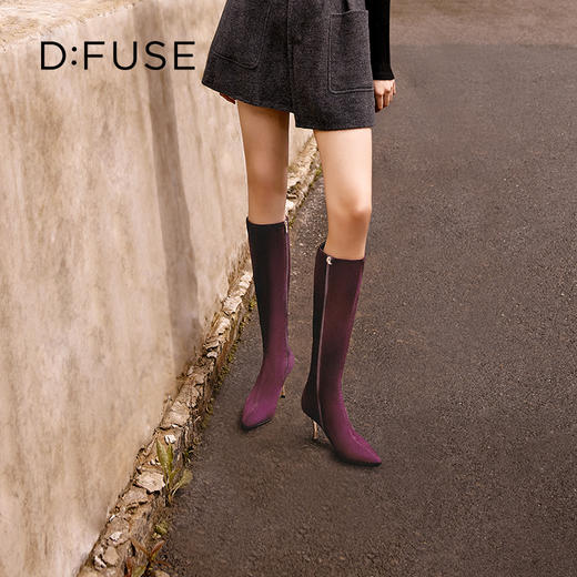 DFuse迪芙斯2023年冬季新款绒面长靴DF34117116 商品图9