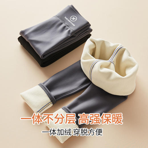 【加腰加绒不紧绷！中大童打底裤】鲨鱼裤，厚实保暖；加腰高贴身，层层加绒，温暖抵御寒冷；高腰设计，修饰身形亮丽。中大童瑜伽裤子，女童加绒鲨鱼裤春秋款外穿 商品图3