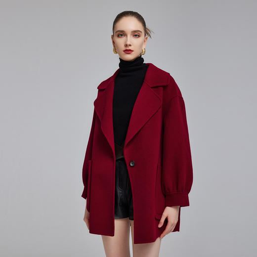NH919斯尔丽23冬季新款西装领法式名媛风宽松毛呢大衣 商品图2