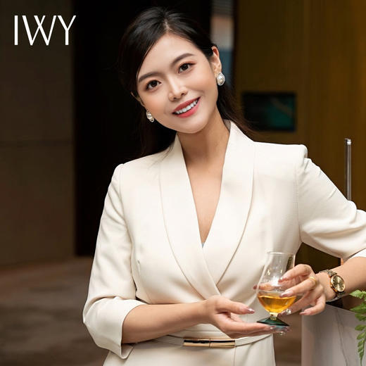 IWY/洋气白色连衣裙女西装裙干练总裁职业主持会议正Q0771-W 商品图4