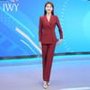 IWY/高端酒红色西装外套女2023新款艺考主持人西服套装秋季正装233006C1+P6 商品缩略图3