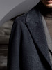 Stylbiella 10%羊绒90%羊毛深灰色Melange插肩袖切斯菲尔德大衣 商品缩略图1