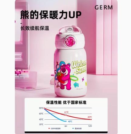 BF楼毋比极物/GERM草莓熊保温杯女生高颜值儿童可爱大学生吸管水杯 吊牌价199 活动价179元 商品图3