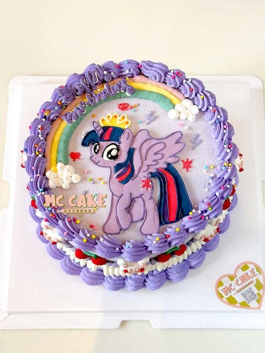 紫色小马宝莉手绘蛋糕 商品图0