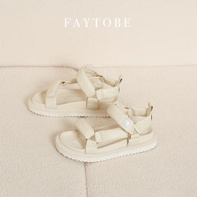 FAYTOBE 夏季新款凉鞋ins感厚底魔术贴女鞋