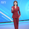 IWY/高端酒红色西装外套女2023新款艺考主持人西服套装秋季正装233006C1+P6 商品缩略图2
