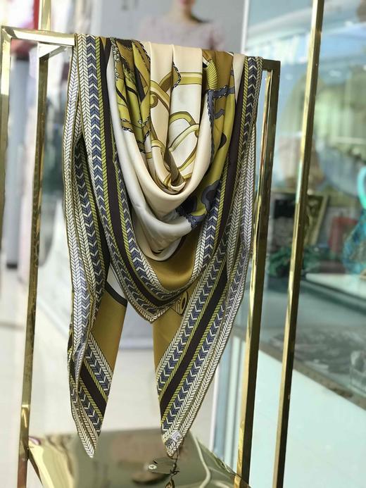 优品堂【雍容华贵】重磅桑蚕丝140*140方巾 商品图8