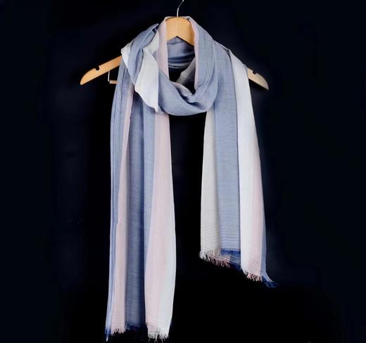 竹纤维全竹竖条拼色时尚围巾035 商品图2