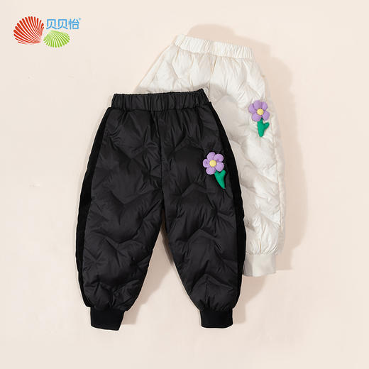 贝贝怡童装儿童秋冬运动撞色舒适束脚裤冬季女童保暖加厚羽绒裤子234K2530
 商品图1