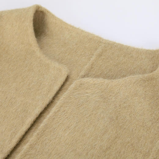 NH920斯尔丽23冬季新款设计感圆领宽松显瘦配毛呢大围巾中长羊毛大衣 商品图4