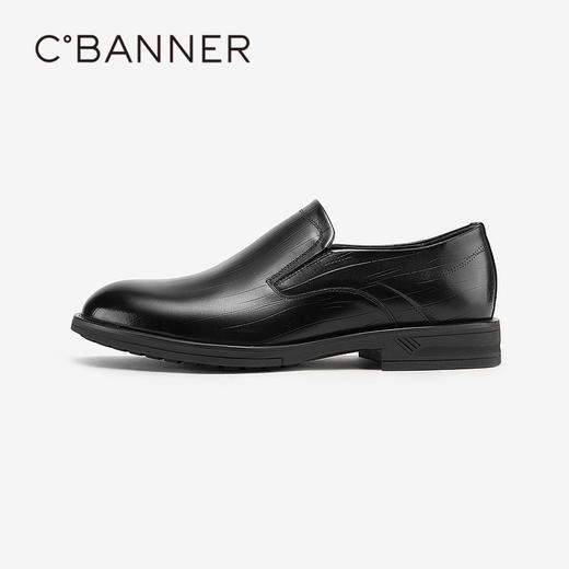 千百度男鞋秋季男士休闲商务皮鞋正装英伦风真皮一脚蹬A23493101 商品图2